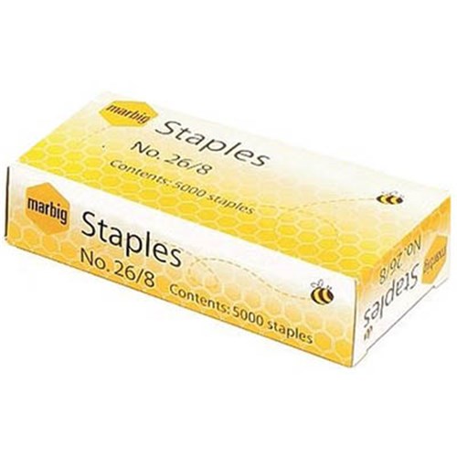 Marbig Staples No 26 8 Bx of 5000